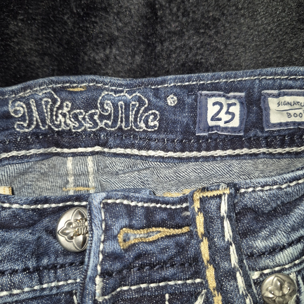 Miss Me Distressed Blue Boot Cut Jeans - Picture 2 of 3